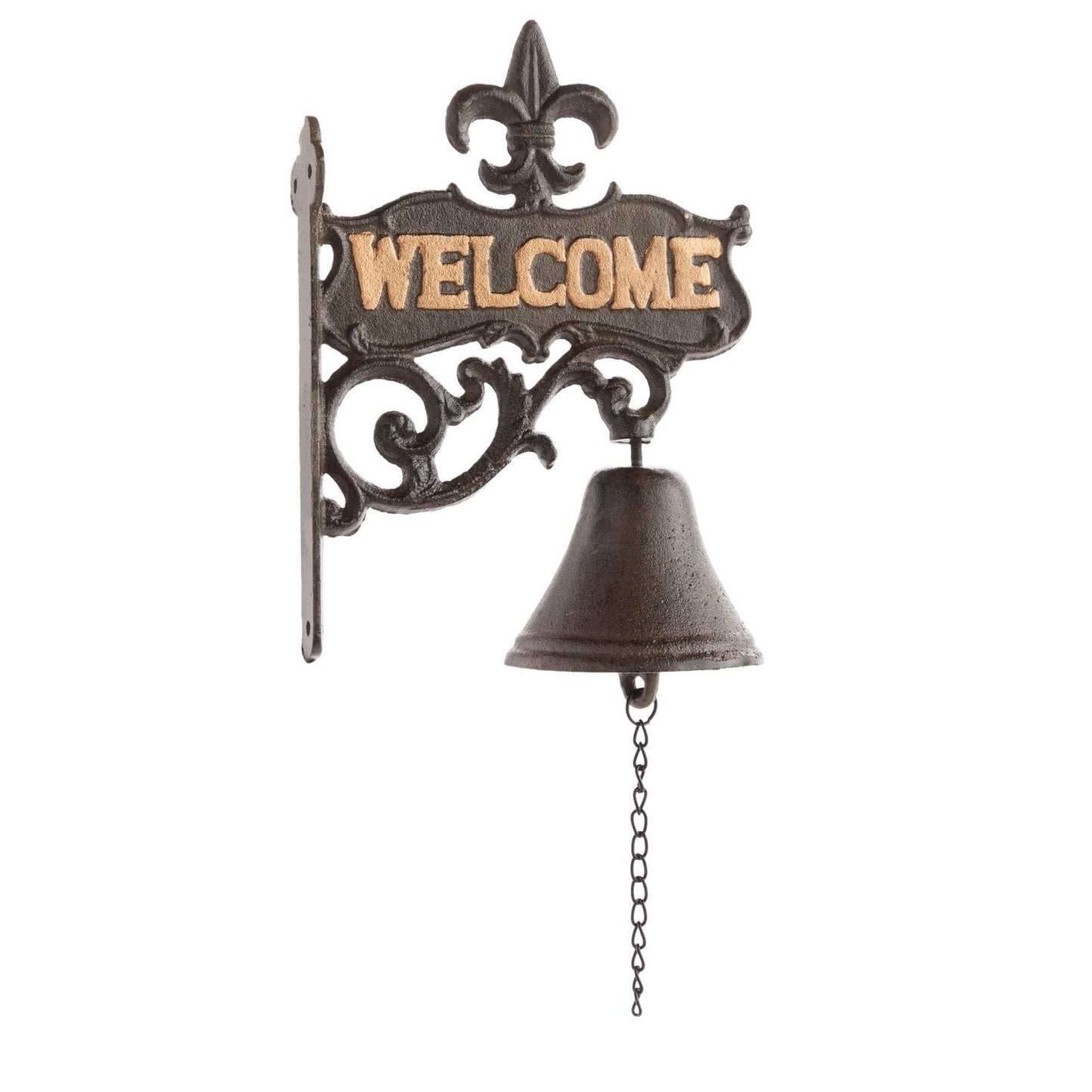 Juvale Dinner Bell Outdoor - 6.7 x 8.9 x 0.8 in, Black Cast Iron, Antique Style - Outdoor Welcome Bell for Front Porch & Wall Decor