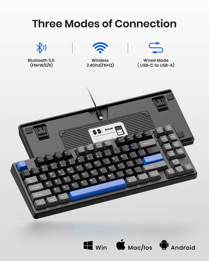Wireless Mechanical Keyboard,Gasket Mounted with Creamy Sound,Bluetooth/2.4GHz/USB-C,Custom Hot Swappable,RGB Backlit,75% Compact Layout for Gaming/Typing/Win/Mac/PC (Retro Beige,Linear Switch)
