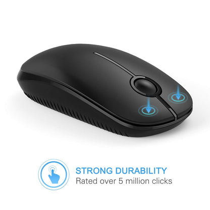VssoPlor Wireless Mouse, 2.4G Slim Portable Computer Laptop Mouse with Nano Receiver Quiet Silent Optical Mice for Notebook, PC, Laptop, Computer-Black and Gold