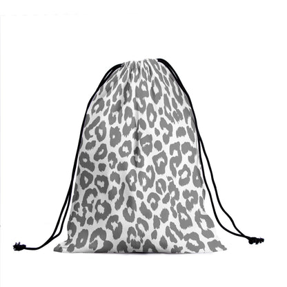 Nerxy Leopard Grip Bag - Grey Gymnastics Grip Bag Cheetah Print Gymnasts Gym Bag Drawstring Gift Bag Gym Storage Pouch for Sports Party Favors