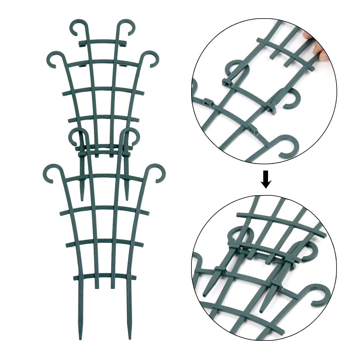 UWIOFF Trellis for Potted Plants, Stackable Small Indoor Plant Trellis for Climbing Plants Outdoor for Vine Ivy Hoya Houseplants Flower Plant Support, 4 Pack