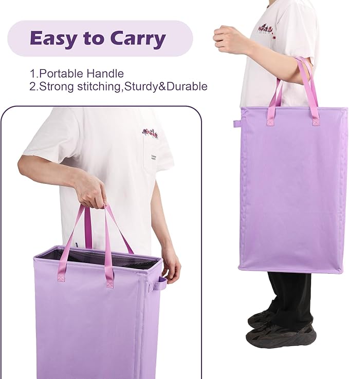 Odonata Slim Laundry Hamper Handles Collapsible Laundry Basket Thin Dirty