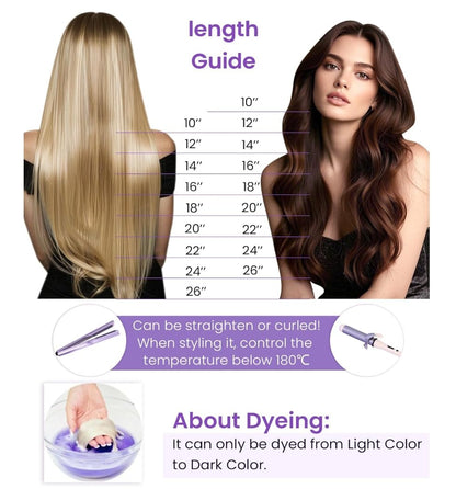 LaaVoo Nano Hair Extensions Real Human Hair Brown Nano Beads Hair Extensions Highlight Light Brown with Ashy Blonde Invisible Nano Ring Straight Remy Hair 50g 50s 14 Inch #p8/24