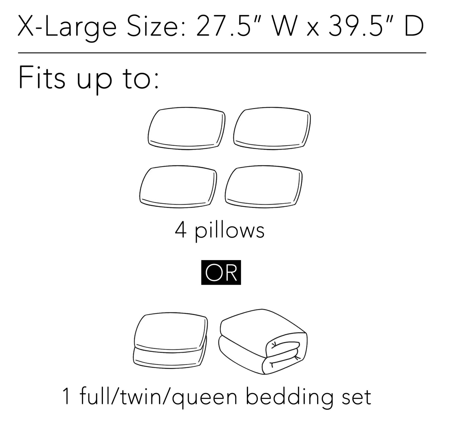 SpaceAid Jumbo Vacuum Storage Bags, Space Saver Sealer Compression Bags for Comforters, Blankets, Pillows, Bedding, Clothes (X-Large 3 Pack)