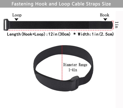 HUAHAITGCH 20 Pack (12 x 1 Inch) Reusable Fastening Cable Straps,Adjustable Multi-Purpose Hook and Loop Straps Nylon Cable Ties for Wire Cable Management Home Office Garage Outdoor Organization