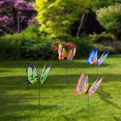 Giant Butterfly Garden Stakes Decorations Outdoor 3D Large Butterflies Lawn Decorative Yard Decor Patio Accessories Ornaments Gardening Art Christmas Whimsical Gifts (Pack of 4)