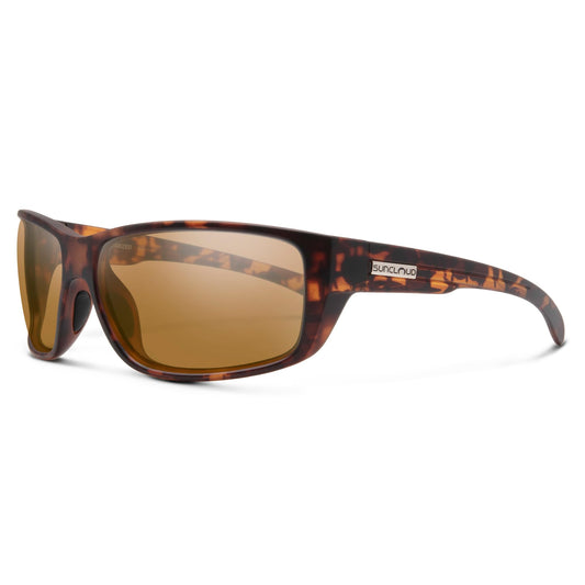 Suncloud Milestone Polarized Sunglass with Polycarbonate Lens, Matte Tortoise Frame/Brown, One Size