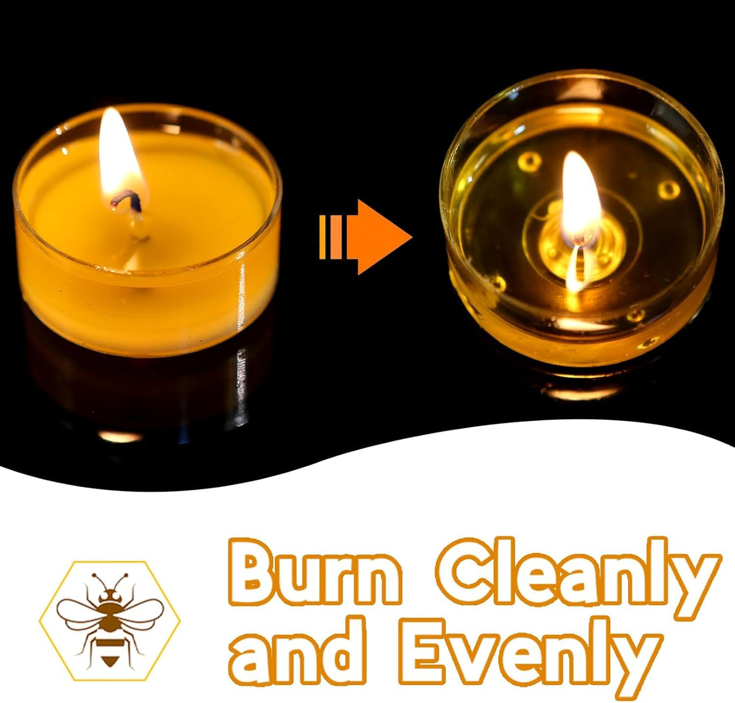 Capaniel 24 Packs Beeswax Tealight Candles- 4 Hour Burn Time Pure Beeswax Candles Bulk Burn Evenly and Clean Smokeless Natural Bees Wax Tea Lights for Relaxing