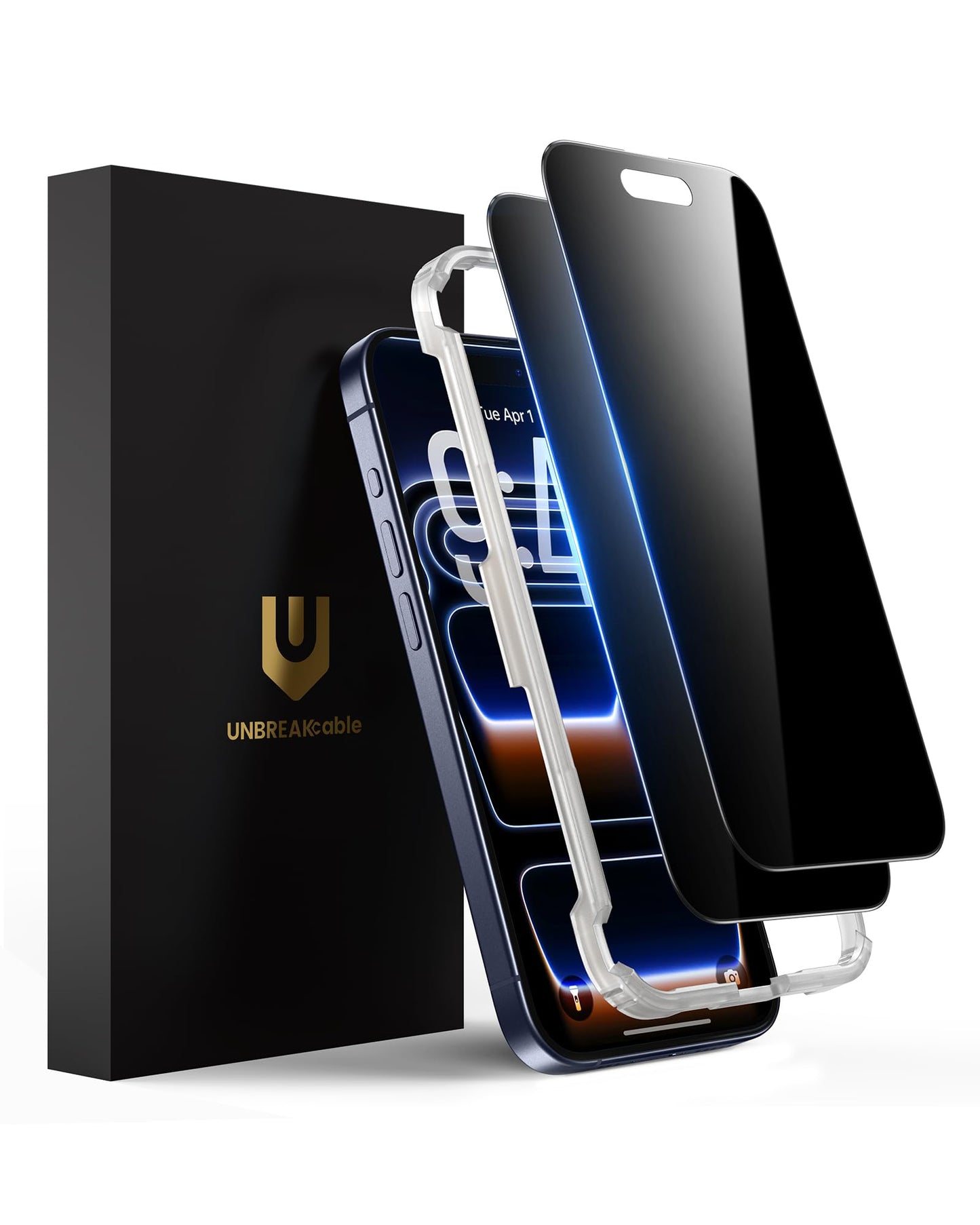 UNBREAKcable Privacy Screen Protector for iPhone 14/ iPhone 13/13 Pro, Tempered Glass [True 28°Anti Spy] [9H Hardness] [Case Friendly] Private Protector for iPhone 6.1" - 2 Pack