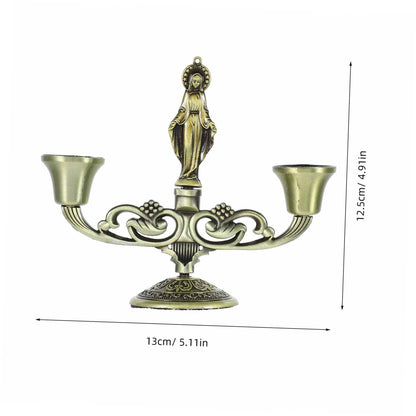 Cabilock European Style Metal Candlestick Holder Decorative Tall Candelabra for Home Table Centerpiece Wedding Birthday Party Retro Design