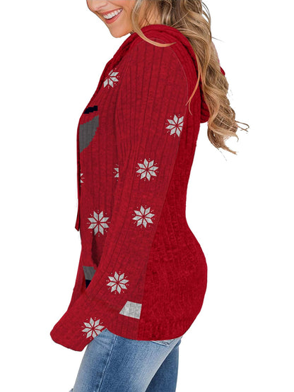 Ugly Christmas Sweater Women Blouses 2025 Long Sleeve Shirts Womens Early Fall Fashion Clothing School Outfits Boho Tops Cowboy Chic Trendy Hoodies Sweatshirt Rudy X-L