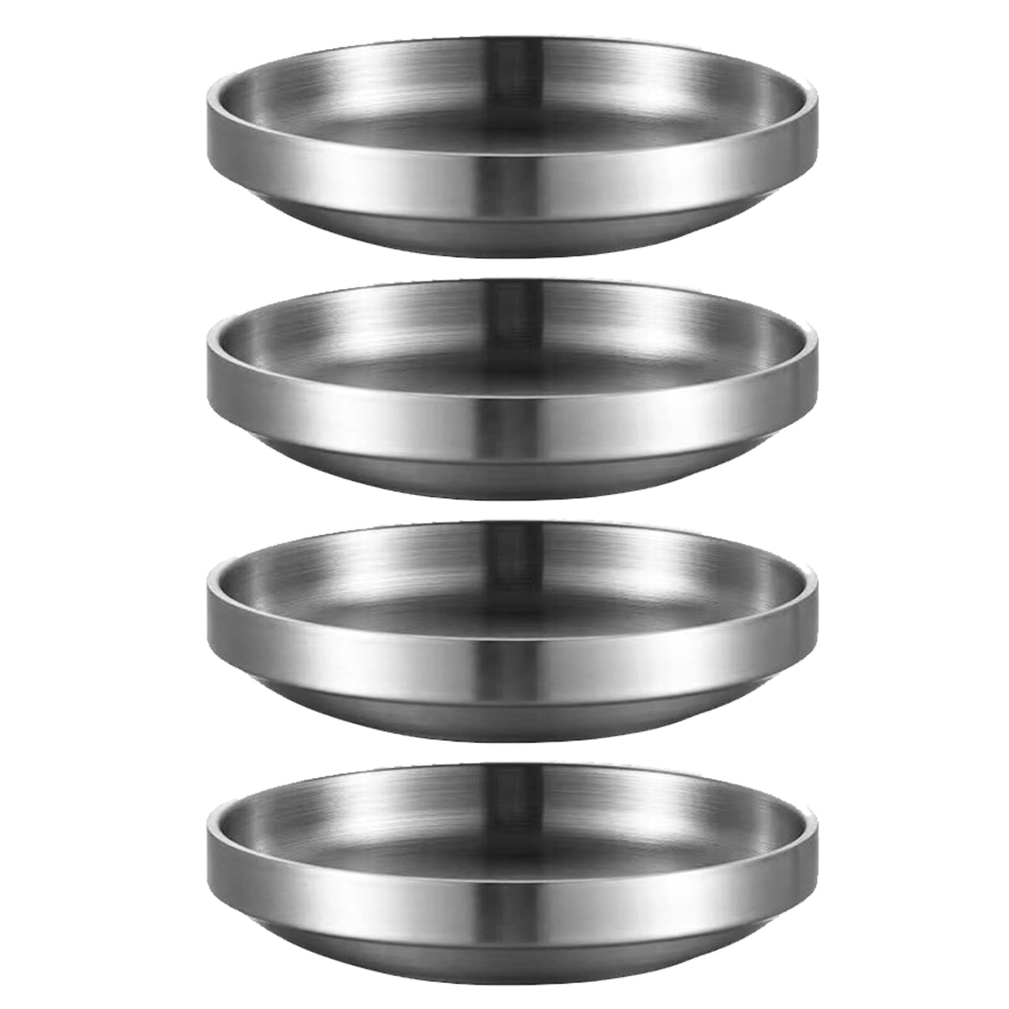 Incauca 4.5 Inch Stainless Steel Soy Sauce Dishes, Double Walled Mini Chip and Dip Bowls, Dipping Sauce Ramekin, Seasoning Cups, Metal Small Side Dish Bowls for Condiment Sushi Ketchup, Silver