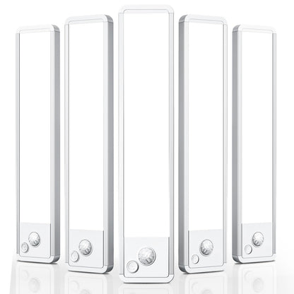 Under Cabinet Motion Sensor Lighting: Dimmable Rechargeable Lights Indoor - Battery Operated Lights - Undercabinet Wireless Closet Light Magnetic Led Light for Kitchen Home Bathroom Counter 5 Pack