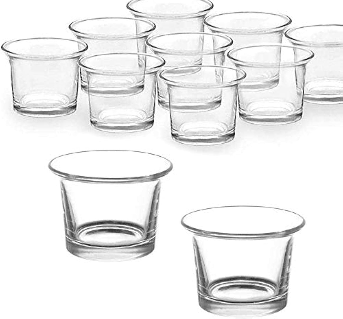 Clear Chunky Glass Lip Votive Candle Holders Tealight Votive Cups for Wedding Proposal, Spa, Aromatherapy, Meditation, 6 Counts by Baryuefull