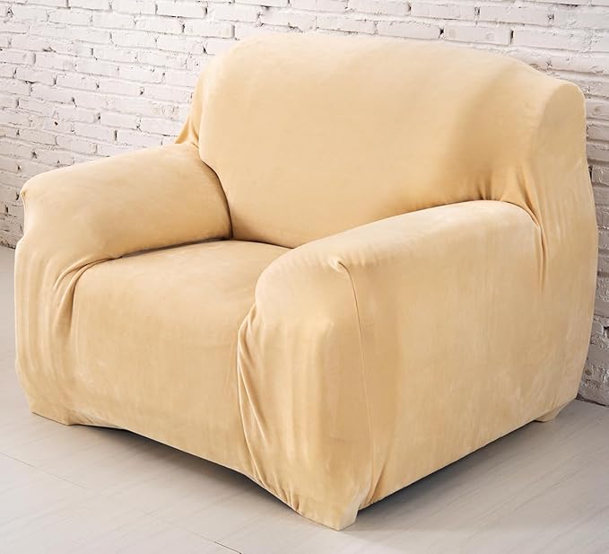 vctops 1-Piece Velvet Plush Stretch Chair Sofa Slipcover Soft Fuzzy Fluffy