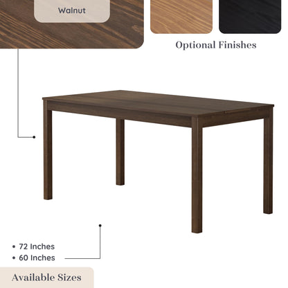 Grain & Grove Davie 60 Inch Dining Table, Large Rectangular Wooden Table for Kitchen/Dining Room, Wood Table for Dining Room, Home Office, Living Room Furniture, Walnut