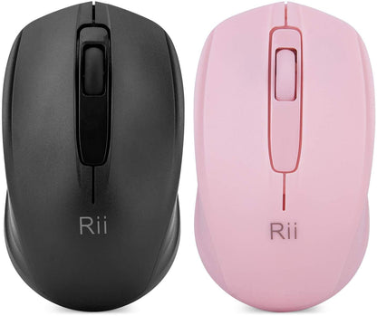 Rii Wireless Mouse, 2.4G Portable Computer Mice for PC, Laptop, Windows,Office Included Wireless USB dongle (Black)