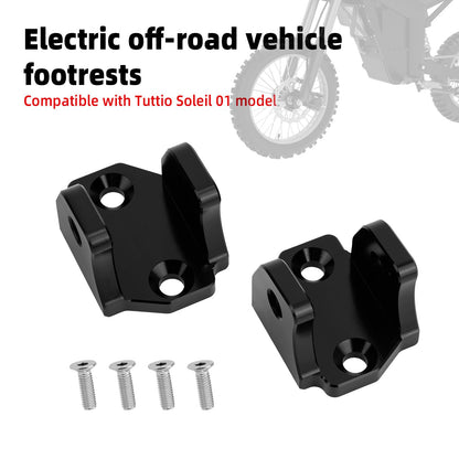 2pcs E-Dirt Bike Foot Pegs Bracket Holder, Dirt Bike Foot Pegs Pedal Bracket with 4 Screws Compatible with Tuttio Tutti Soleil 01 Electric Motorcycle Mount Accessory