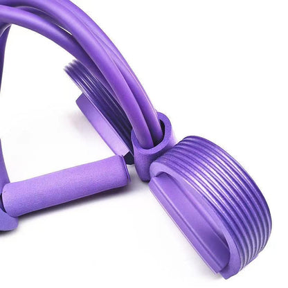 DZOZO Multifunction Resistance Training 4 Tube Pedal Resistance Band Home Gym Equipment Ankle Puller Tension Rope Sit-up Bodybuilding Expander Workout Band for Women/Men