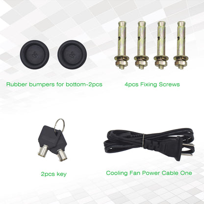Heavy Duty 16-Gauge Steel DVR/NVR Lock Box with AC Fan – Secure Wall or Floor Mount Enclosure (18 x 18 x 5 in) – Includes Lock for Enhanced Security