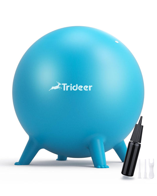 Trideer Flexible Seating for Classroom Elementary, Yoga Ball Chairs for Kids, Wobble Chair of School Supplies for Sensory Kids, Student Desk Chairs for Homeschool (Blue, 55cm)