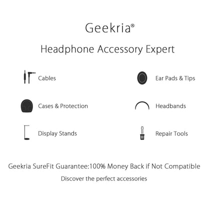Geekria Comfort Linen Replacement Ear Pads for Audio-Technica ATH-M50XBT, M50xBT2, M50X, M60X, M40X, M30X, M20X, M10X, ATH-ANC9 Headphones, Repair Parts with Video Guide (Dark Grey)