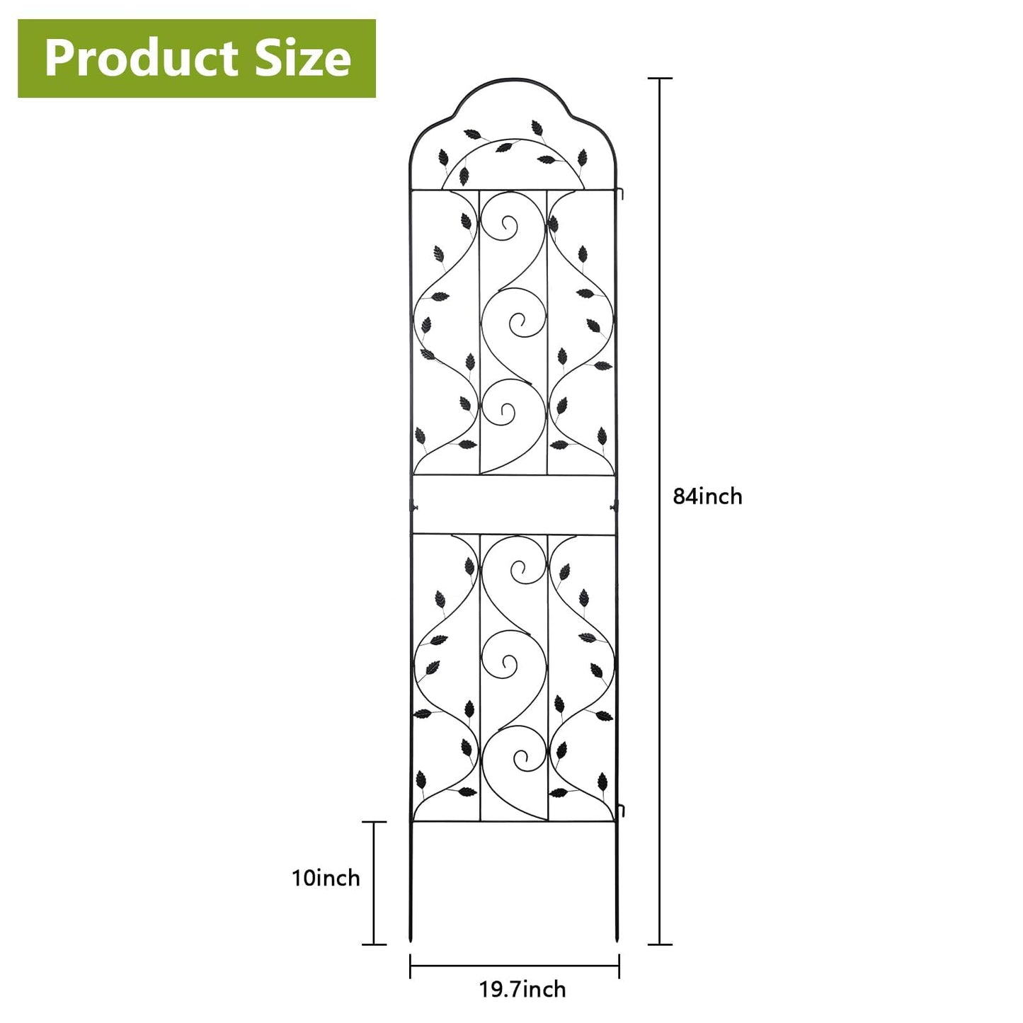 hogardeck 4 Packs 84 * 19 inch Metal Garden Trellis for Climbing Plants Outdoor,Heavy Duty,Black Coating Rustproof Trellis for Rose, Vegetable, Flowers, Expandable,Perfect for Training Climbing Plants