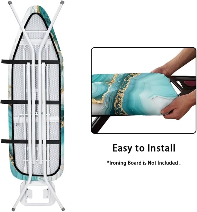 Green Marble Ironing Board Cover, Soft Ironing Board Pad Cover Protector