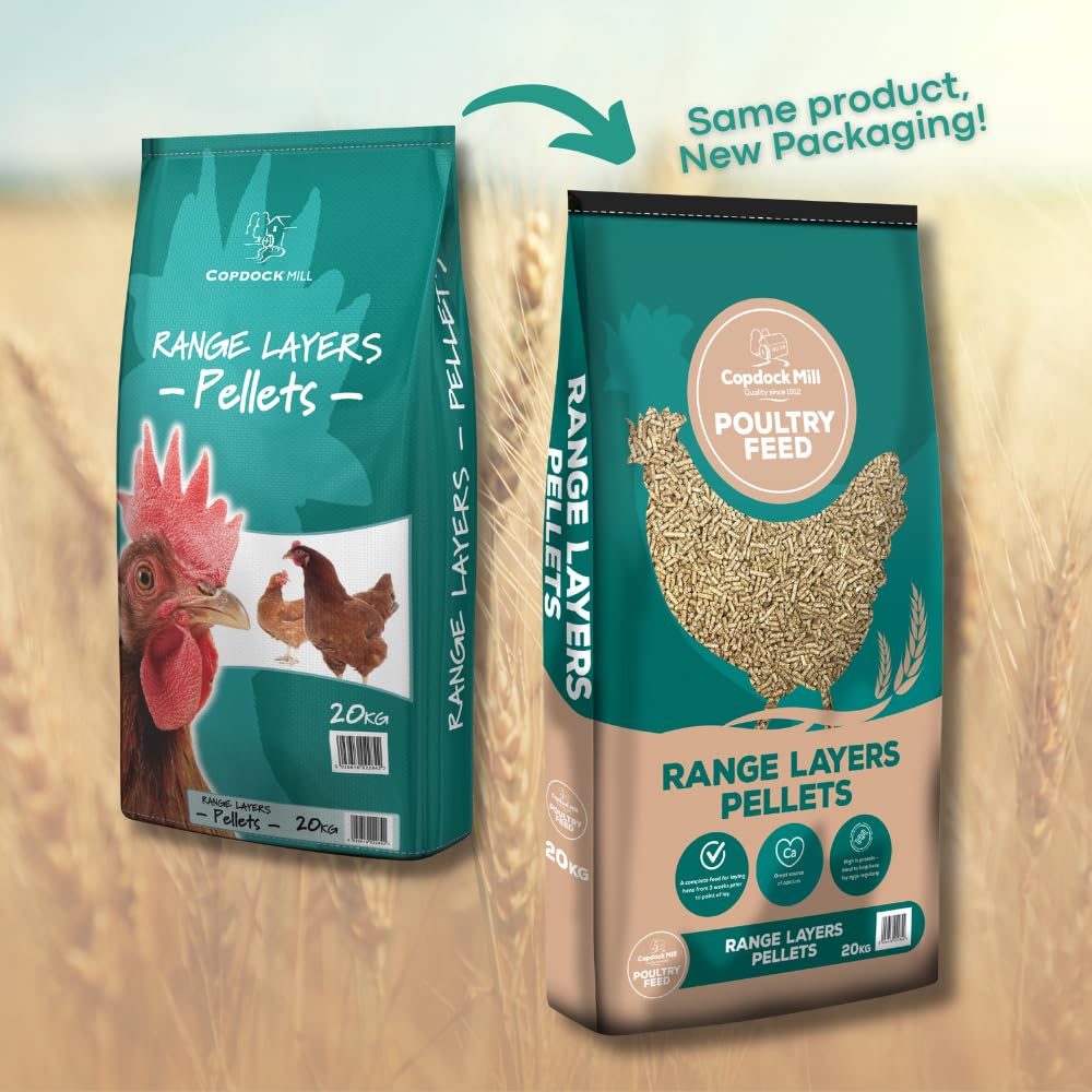 Copdock Mill Range Layers Pellets 20kg – Chicken Food for Hens and Laying Poultry, Ducks, Geese, Bantams – 100% Natural Pellets