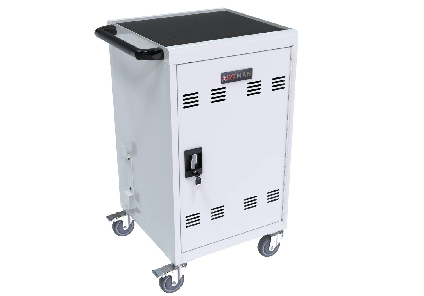 Laptop Charging Cabinets, Mobile Charging Carts and Cabinets, Holds Up to 32 Units, with Power Cord Management, Fits Screen Sizes Up to 16.3", Fits Chromebooks, Laptops, Fits School, Business, White