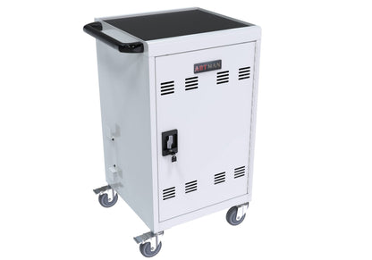 Laptop Charging Cabinets, Mobile Charging Carts and Cabinets, Holds Up to 32 Units, with Power Cord Management, Fits Screen Sizes Up to 16.3", Fits Chromebooks, Laptops, Fits School, Business, White