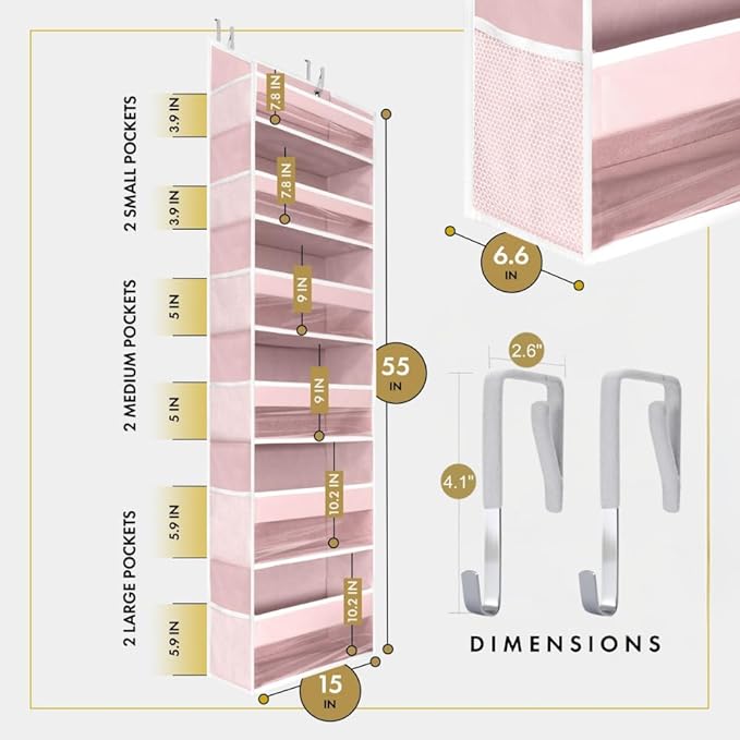 HOMELUX THEORY UPGRADED 6 Tiers Over The Door Organizer Hanging