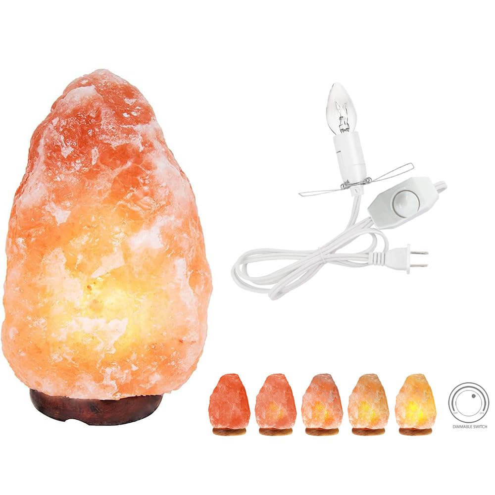 Himalayan Salt Lamp Cord Replacement with Dimmer Switch Christmas Bulb,Salt Lamp Cord 5 Feet Salt Lamps Cords with Base Assembly and E12 Halogen Salt Lamp Bulbs (Retro1)