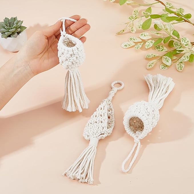 SUPERFINDINGS 3Pcs 3 Styles Macrame Wall Hanging Boho Decor Cotton Wall Hanging
