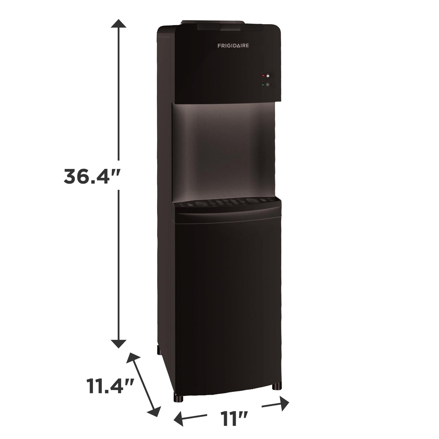 Frigidaire EFWC498 - Top Loading Cooler Dispenser -Hot & Cold Water - Child Safety Lock - Innovative Slim & Sleek Design, Holds 3 or 5 Gallon Bottles - Black