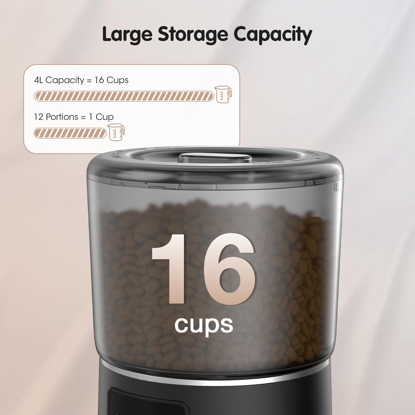 UPOTGP Automatic Cat Feeder, Cat Food Dispenser 4L, 2.4G WiFi Cat Feeder Automatic 1-10 Meals, 1-9 Portions/Meal Timed Cat Feeder, Automatic Pet Feeder for Cats Dog with Stainless Steel Feeding Bowl