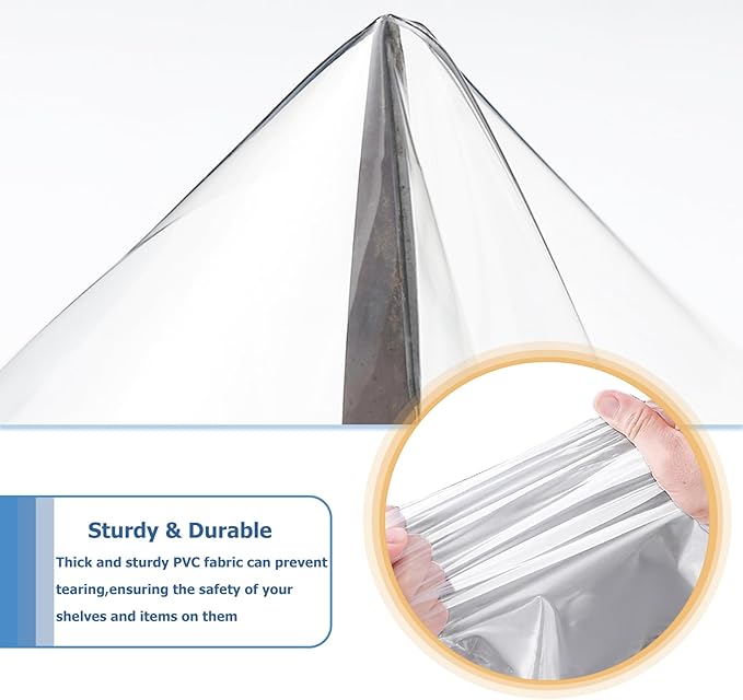 Waterproof Shelf Cover,Durable Dustproof Storage Wire Rack Covers,Outdoor Shelving Covers for Wire Shelves with Zipper 48''x18''x82'',Clear,Cover Only