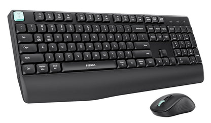 seenda Bluetooth Keyboard and Mouse, COE200 USB + Bluetooth Multi Device, Ergonomic Keyboard Mouse Set, Full-Size Wireless Combo Compatible for Mac OS/Windows PCs Computers Laptops MacBooks - Black