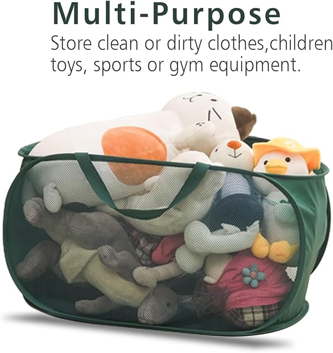Pop Up Laundry Hamper, Collapsible Horizontal Baskets