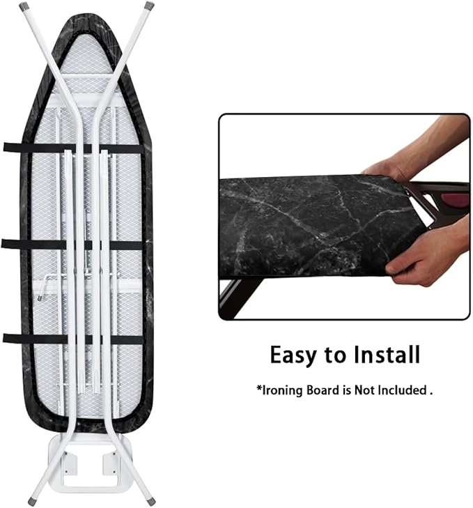 Black Marble Pattern Ironing Board Cover 15x54 Inch Standard Ironing Board Cover