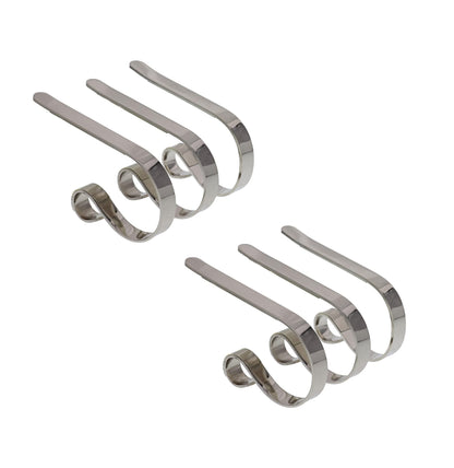 Haute Decor The Original MantleClip Stocking Holder - 6 Pack (Silver) - Safe and Secure - Adjusts to Fit Mantels Up to 3 Inches Thick