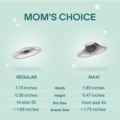 Koala Babycare Silver Nipple Shields - Silver Cups Breastfeeding for Nursing Newborn - Protect and Soothe Your Nursing Nipples - Made in Italy - Medical Device Class 1 -Tri-Laminate Silver