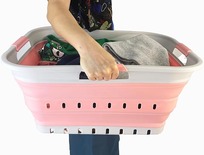 SAMMART 42L Collapsible Plastic Laundry Basket