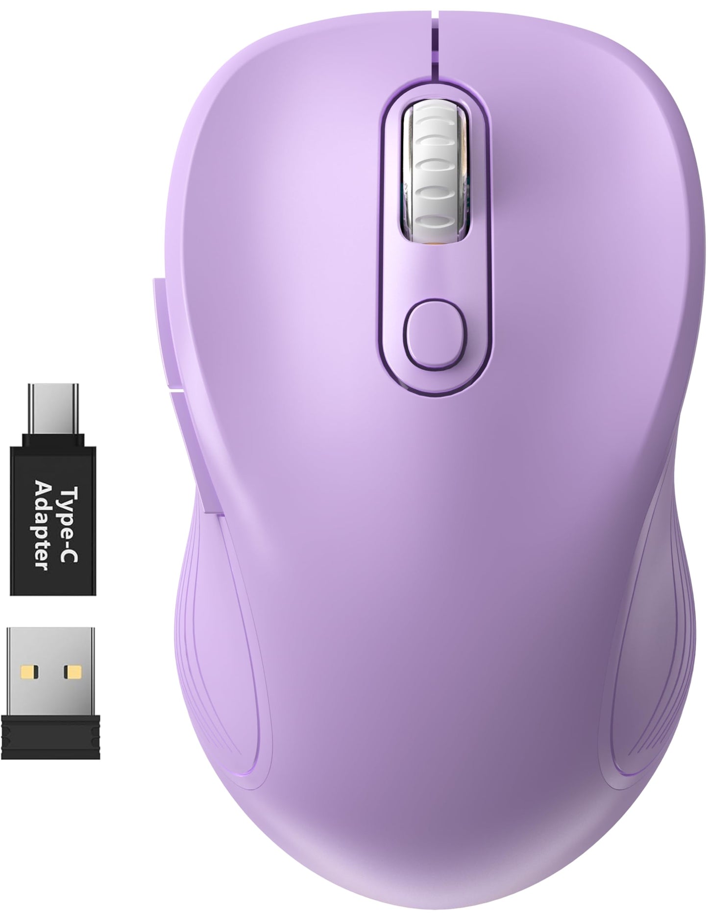WisFox 2.4G Wireless Mouse for Laptop, Ergonomic Computer Mouse with USB Receiver and 3 Adjustable Levels, 6 Button Wireless Mice for Windows Mac PC Notebook (Grey)