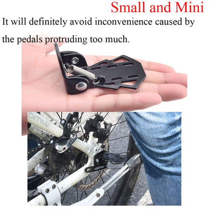 YehVeh 4 Pack Mini Bicycle Rear Pedals Bike Pegs Folding Foot Rest Mount Stand for Mountain Bicycles Rear Seat Pedal Child Kids Bikes Peg Metal Plate Cycling Footrest Accessories