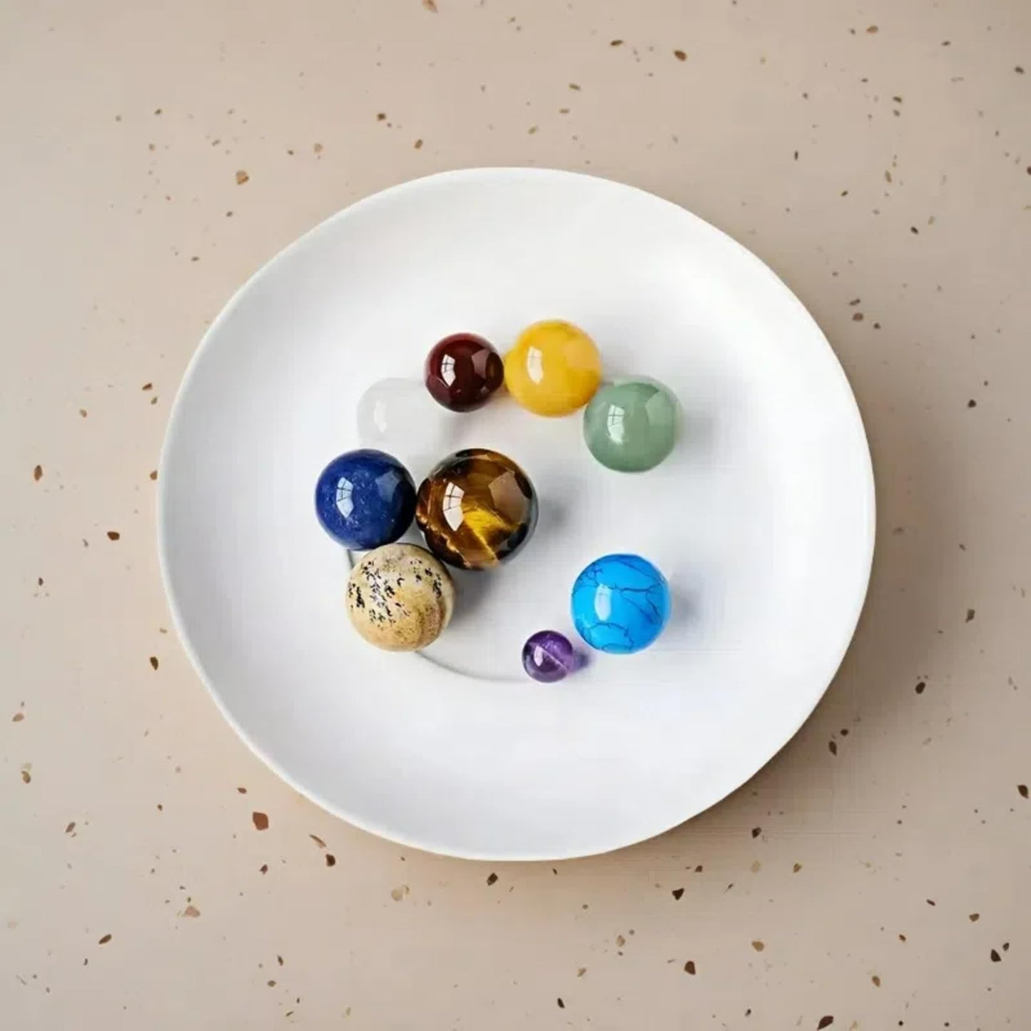 Solar System Crystal Collection - 9 Planets Gemstone Set & Planetary Booklet – Elegant Space Decor & Unique Gifts for Women & Crystal Enthusiasts