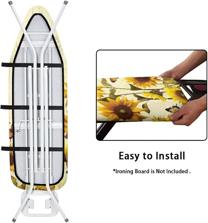 Sunflower Butterfly Ironing Board Cover Standard Size 15"x54" Iron Cover