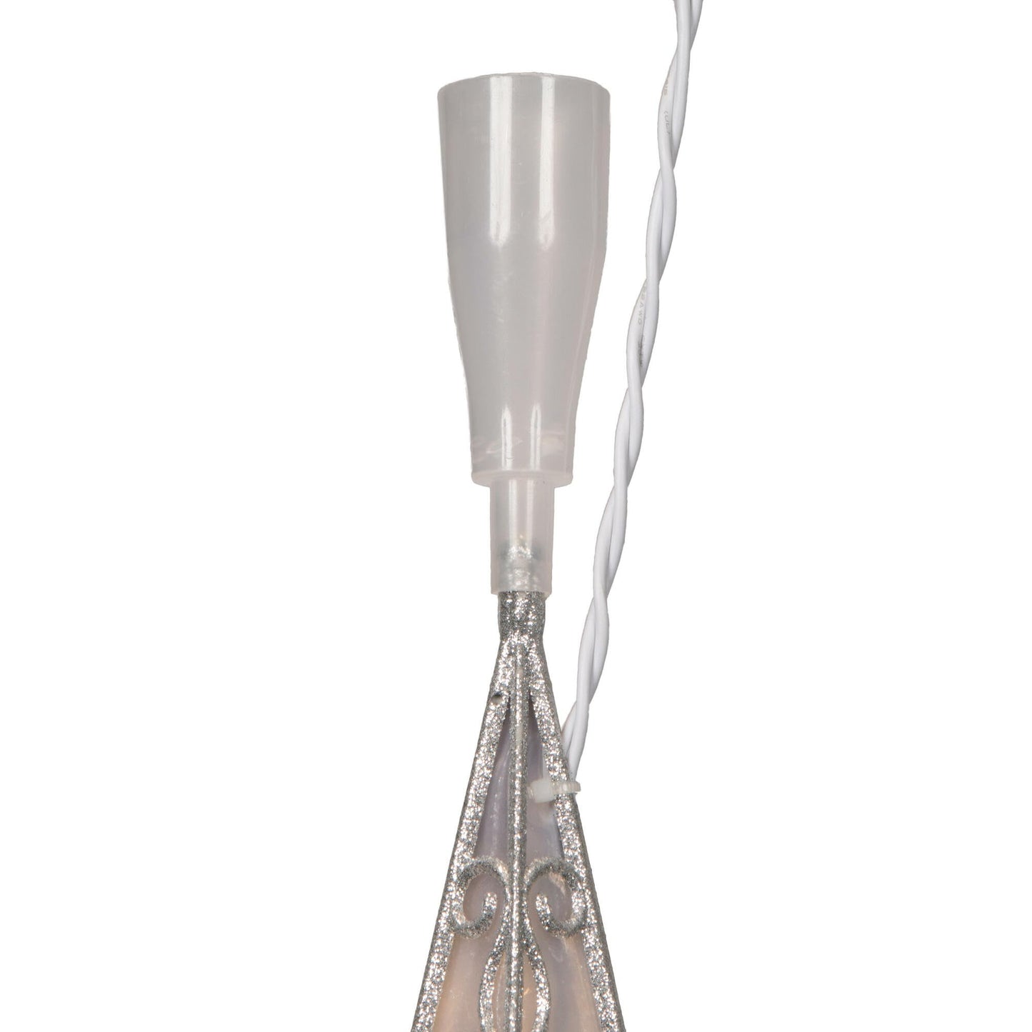 Vickerman 10 Light x 14.5" LED Silver 8 Point Bethlehem Star Tree Top, Warm White LED Mini Lights.