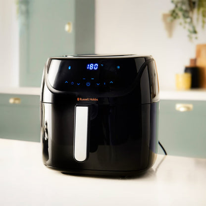 Russell Hobbs XXL Family Rapid Digital Air Fryer 8L [Compact Housing |7 Cooking Functions |10 Programmes] Energy Saving, Max 220°C, Use without oil, Grill, Bake, Roast, Reheat, Frozen etc. 27170