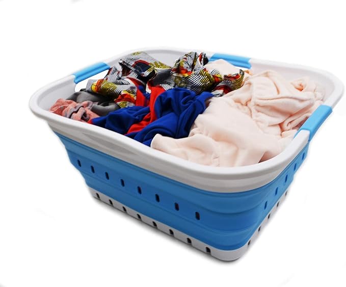 SAMMART 42L Collapsible Plastic Laundry Basket